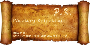Pásztory Krisztián névjegykártya